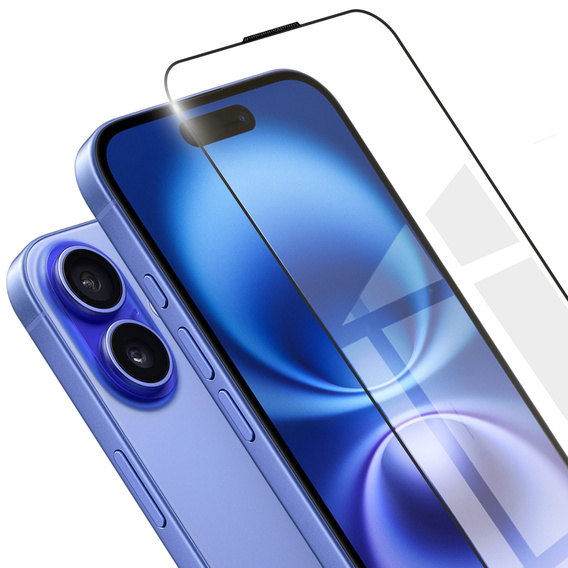 Μετριασμένο γυαλί 3D για iPhone 16, μαύρη
