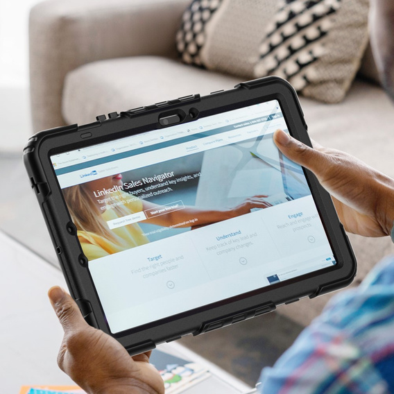 Θωρακισμένη θήκη για Samsung Galaxy Tab S10 Lite / S10 FE / S9 FE, προστατευτική 360 με χώρο για γραφίδα, μαύρη
