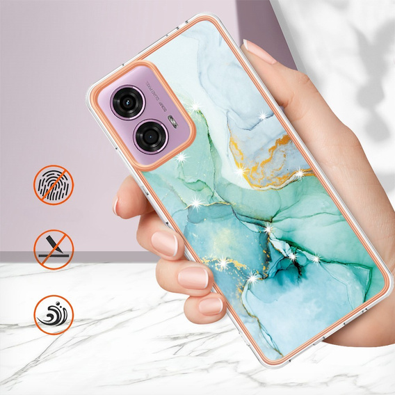 Προστατευτική θήκη για Motorola Moto G24 / G24 Power / G04, Marble Slim Case, πράσινη