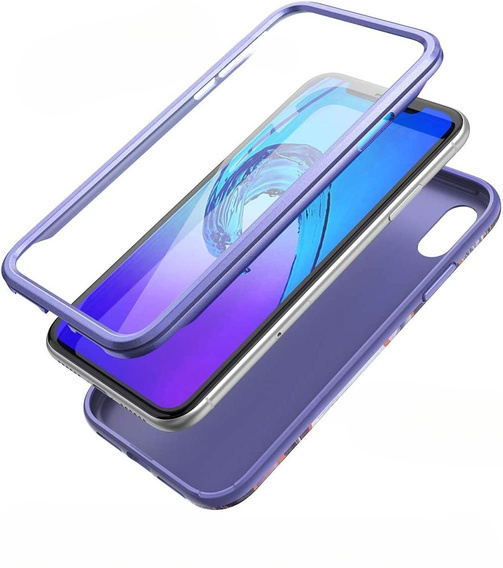 Θήκη για iPhone XR, Suritch Full Body Marble, μωβ