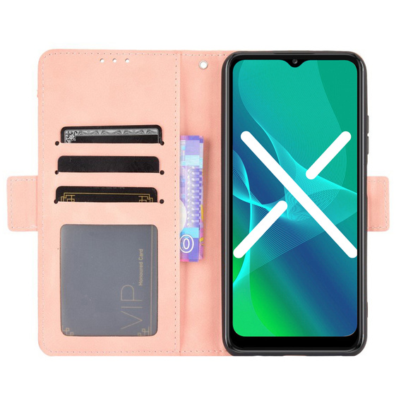 Θήκη με πτερύγιο για Oppo Reno7 Lite 5G, Card Slot, ροζ