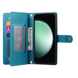 Θήκη με πτερύγιο για Samsung Galaxy S25 Edge, Wallet Zipper Pocket, μπλε