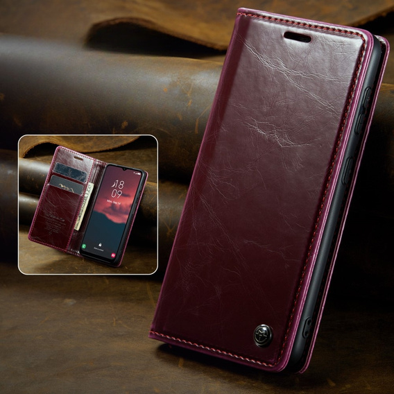 θήκη CASEME για Samsung Galaxy A34 5G, Waxy Textured, κόκκινη