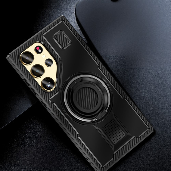 Θήκη για Samsung Galaxy S25 Ultra, Kickstand Ring, μαύρη