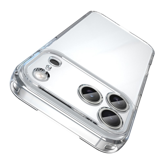 Θήκη σιλικόνης για iPhone 17 Pro Max, με σκληρή πλάτη, διάφανη