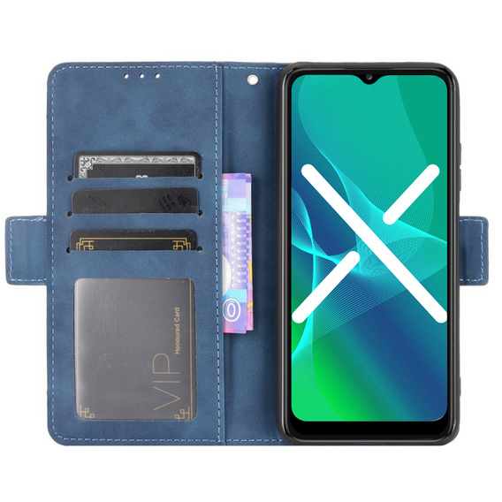 Θήκη με πτερύγιο για Samsung Galaxy S22 Ultra 5G, Card Slot, μπλε