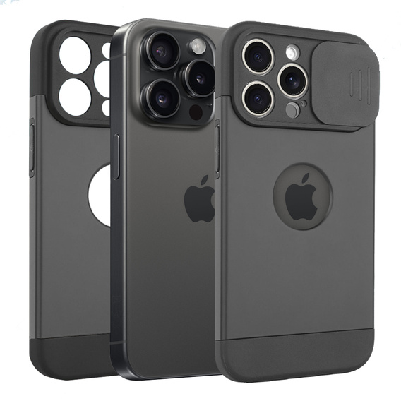 Θήκη για iPhone 15 Pro Max, ERBORD MagProtect Slide Camera, μαύρη