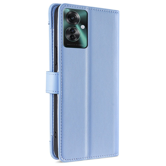 Θήκη με πτερύγιο για Oppo Reno 11F 5G, Wallet Zipper Pocket, μπλε