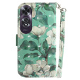 Θήκη με πτερύγιο για Oppo A60, Wallet, Flowers λευκή