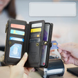 θήκη CASEME για Samsung Galaxy A55 5G, RFID Leather Wallet, με λουράκι ώμου, μαύρη