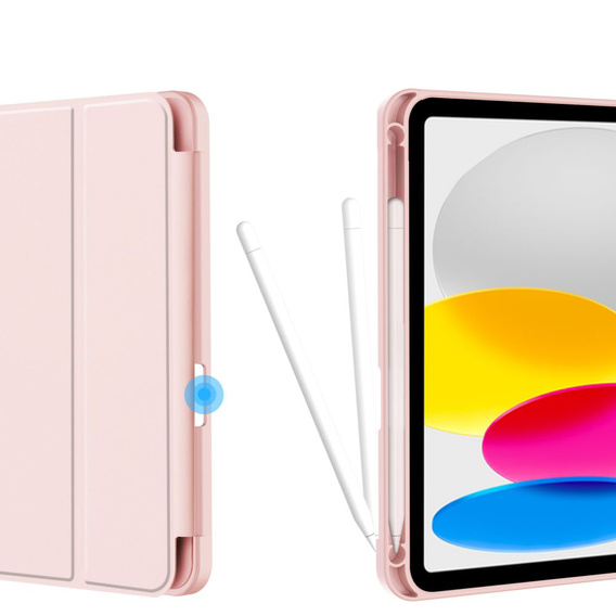 Θήκη για iPad 10.9 2022 10 Gen, Smart Pencil, με υποδοχή γραφίδας, ροζ