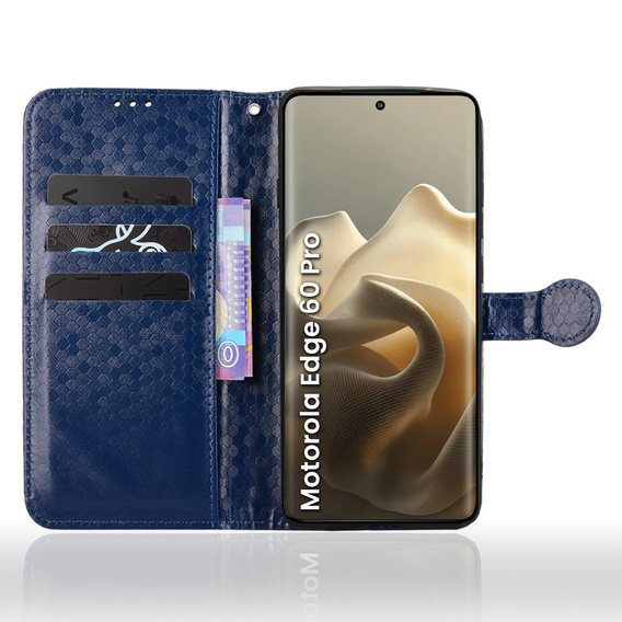 θήκη πτερύγιο για Motorola Edge 60 Pro, Wallet Rhombus, μπλε