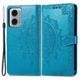 Θήκη με πτερύγιο για Motorola Moto G24 / G24 Power / G04, Mandala, μπλε
