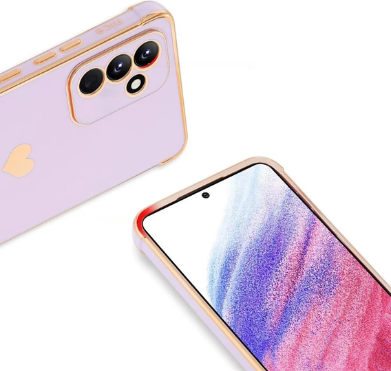 Θήκη για Samsung Galaxy A15 4G / 5G, Electro heart, μωβ + Full Glue Ceramic Glass