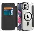 Θήκη με πτερύγιο για iPhone 11, RFID Wallet MagSafe CamShield, μαύρη