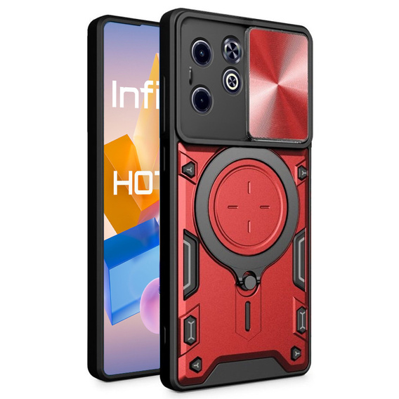 Θωρακισμένη θήκη για Infinix Hot 40i, CamShield Slide, κόκκινη