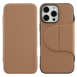 Θήκη X-LEVEL για iPhone 16 Pro, Magnetic Card Holder, καφέ