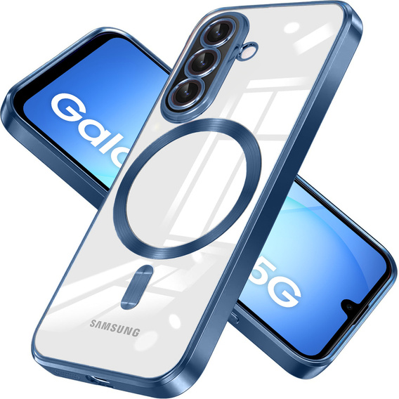 Θήκη για Samsung Galaxy A17 5G, Electro MagSafe, διάφανη με μπλε σκούρες πλευρές