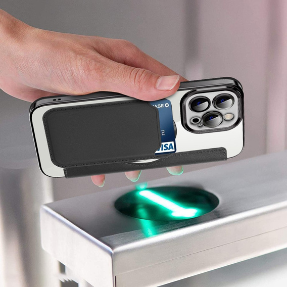 Θήκη με πτερύγιο για iPhone 11 Pro Max, RFID Wallet MagSafe CamShield, μαύρη