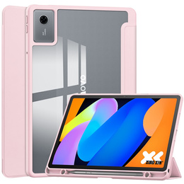 Θήκη για Lenovo Idea Tab 11" 2025 TB336FU TB336ZU, με διαφανές πίσω μέρος και υποδοχή γραφίδας, ροζ