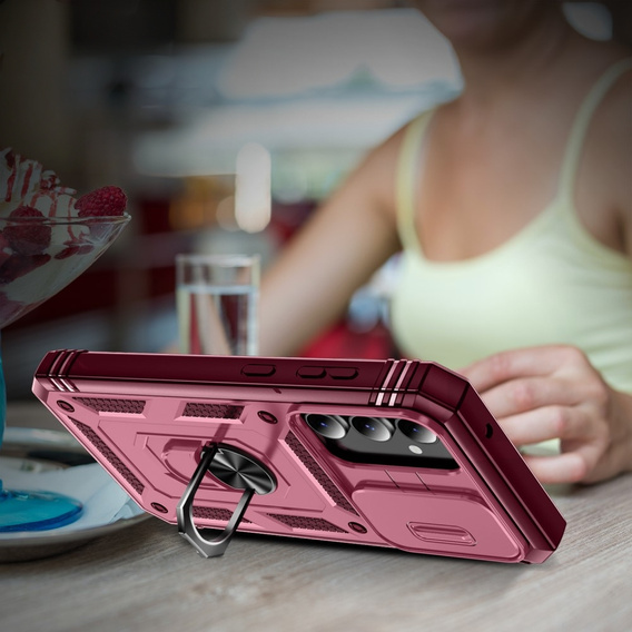 Θήκη για Samsung Galaxy S23 FE, CamShield Slide, ροζ / κόκκινο