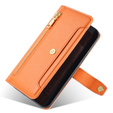 Θήκη με πτερύγιο για Oppo Reno8 T 4G, Wallet Zipper Pocket, πορτοκαλί