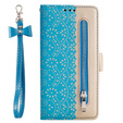 θήκη πτερύγιο για Xiaomi Redmi Note 11 4G / Note 11S 4G, Wallet Pocket Zipper Lace, μπλε