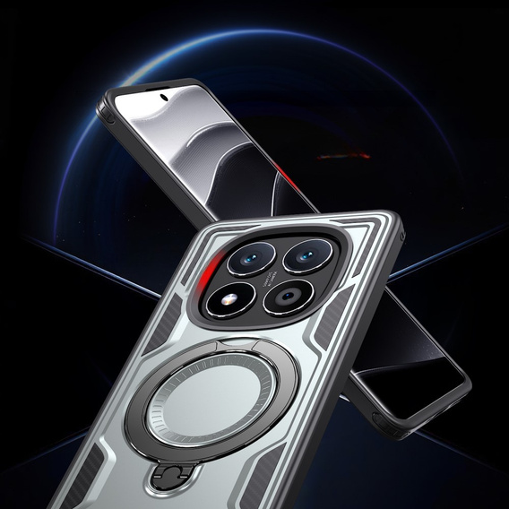 Θήκη για Xiaomi Redmi Note 14 Pro 5G /  Poco X7 5G, Στρατιωτικό MagSafe, γκρι + γυαλί 9H