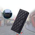θήκη πτερύγιο για Samsung Galaxy S25 Ultra, Rhombus Crossbody Leather, μαύρη