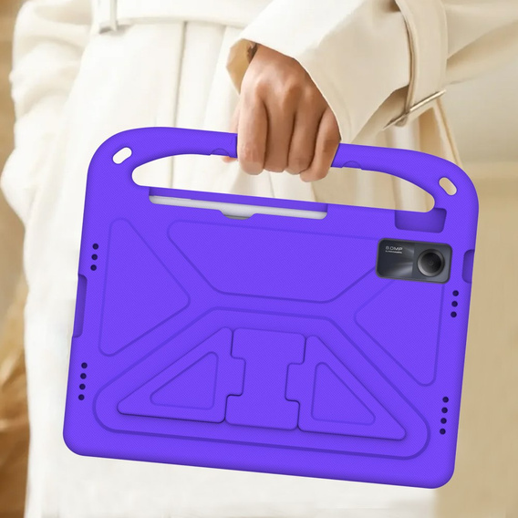 Παιδική θήκη για Xiaomi Redmi Pad SE 11", παιδική θήκη με λαβή, μωβ