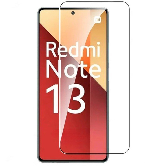 Θήκη σιλικόνης για Xiaomi Redmi Note 13 5G, με προστασία κάμερας, διαφανής / πράσινη + Tempered Glass 9H
