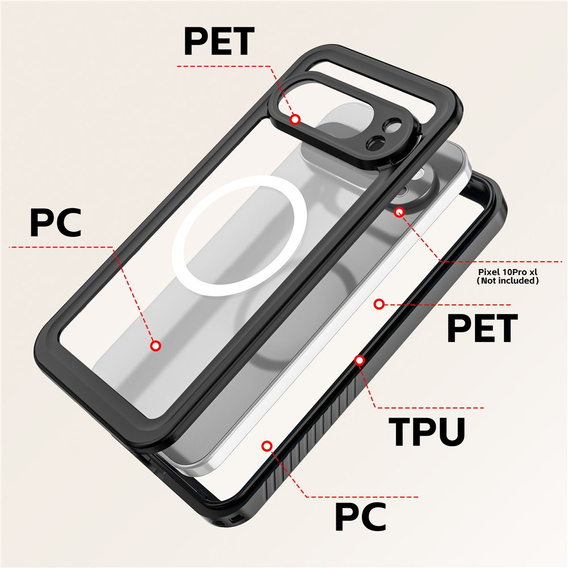 Αδιάβροχη θήκη Redpepper IP68 με προστασία 360° και MagSafe για Google Pixel 10 Pro XL