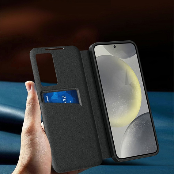 Αναδιπλούμενη θήκη για Samsung Galaxy S25 Edge, Smart View Wallet, μαύρη