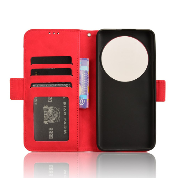 Θήκη με πτερύγιο για Xiaomi 14 Ultra, Card Slot, κόκκινη