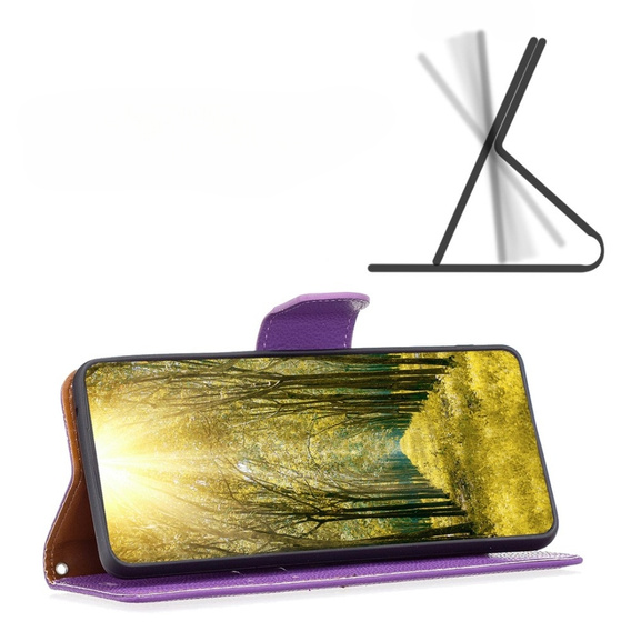 Θήκη με πτερύγιο για Samsung Galaxy A54 5G, Wallet Litchi Magnet, μωβ