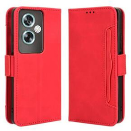 Θήκη με πτερύγιο για Oppo A79 5G, Card Slot, κόκκινη