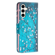 Θήκη με πτερύγιο για Samsung Galaxy S23 FE, Wallet, Sakura μπλε