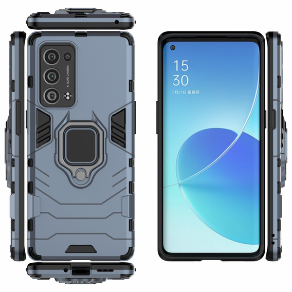 Θήκη για Oppo Reno6 Pro 5G / Pro+ 5G, Kickstand Ring, μπλε