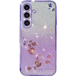 Θήκη για Samsung Galaxy S23 FE, Glitter Flower, μωβ