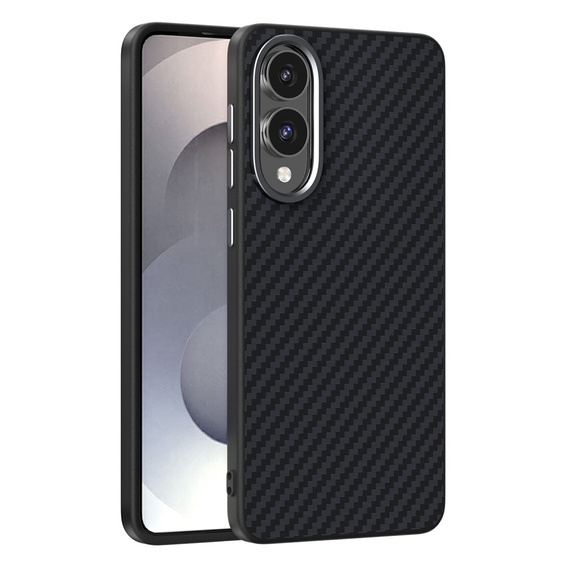 Η θήκη ABEEL για το Samsung Galaxy S25 Edge, Carbon Fiber, για MagSafe, μαύρη