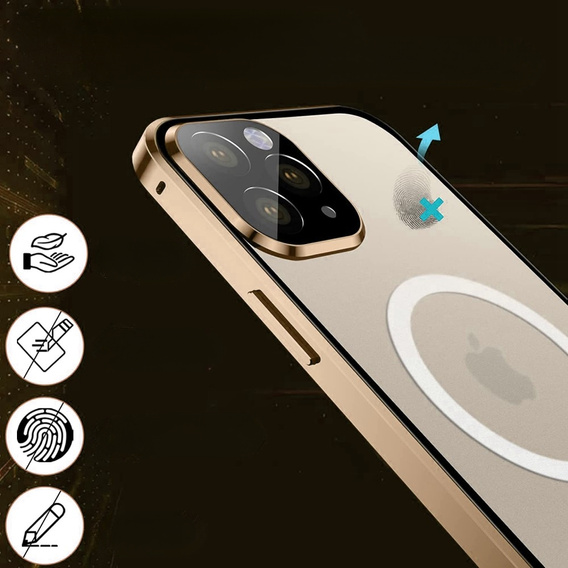 Μαγνητική θήκη MagSafe Dual Glass για iPhone 14 Pro, χρυσή