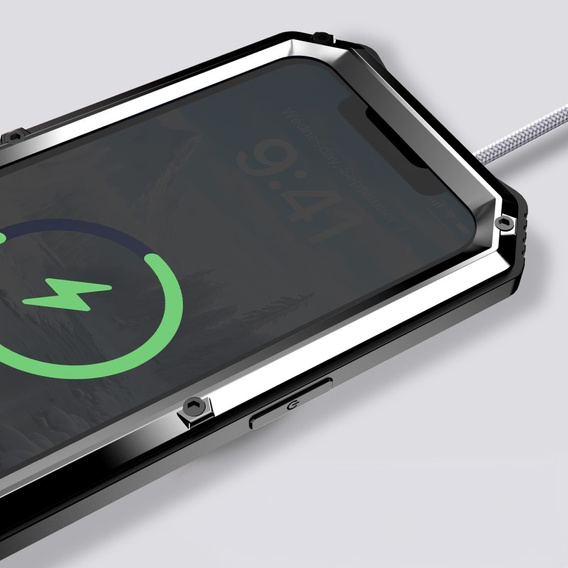 Θωρακισμένη θήκη για iPhone 16E, R-JUST, ασημένια
