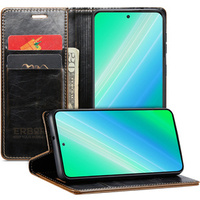 Θήκη με πτερύγιο για Samsung Galaxy S23, ERBORD Waxy Wallet, καφέ