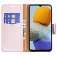 Θήκη με πτερύγιο για Samsung Galaxy M33 5G, Wallet Litchi Magnet, ροζ rose gold