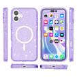 Θήκη για iPhone 17, για MagSafe, glitter, ημιδιαφανές μοβ