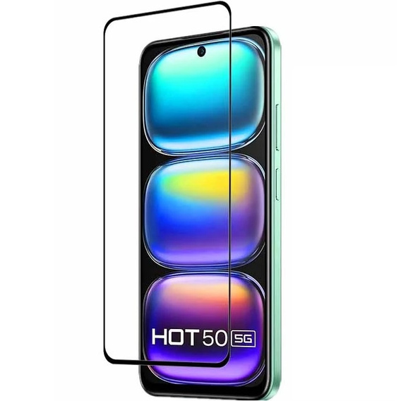 Μετριασμένο γυαλί 3D για Infinix Hot 50 4G, μαύρο πλαίσιο