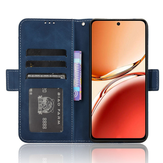 Θήκη με πτερύγιο για Oppo Reno 12FS / 12F, Card Slot, σκούρο μπλε