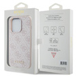 GUESS Θήκη για iPhone 15 Pro Max, 4G Metal Gold Logo, ροζ