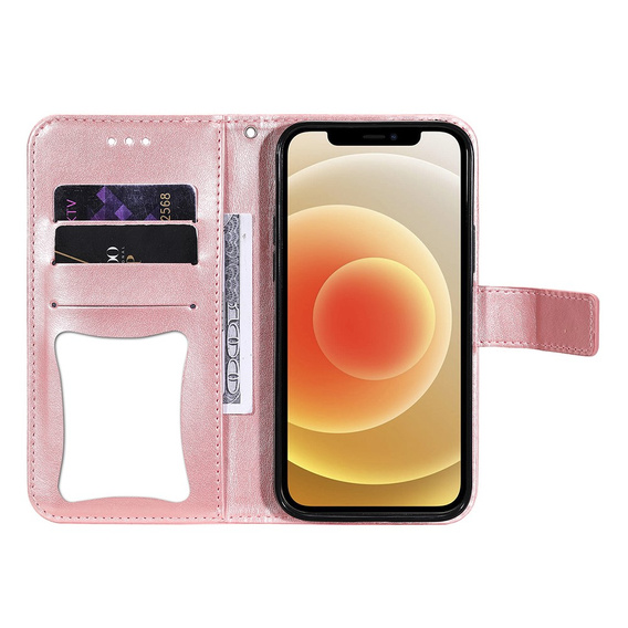 Θήκη με πτερύγιο για Oppo Reno5 Z / A94 / A95 5G, Mandala, ροζ rose gold