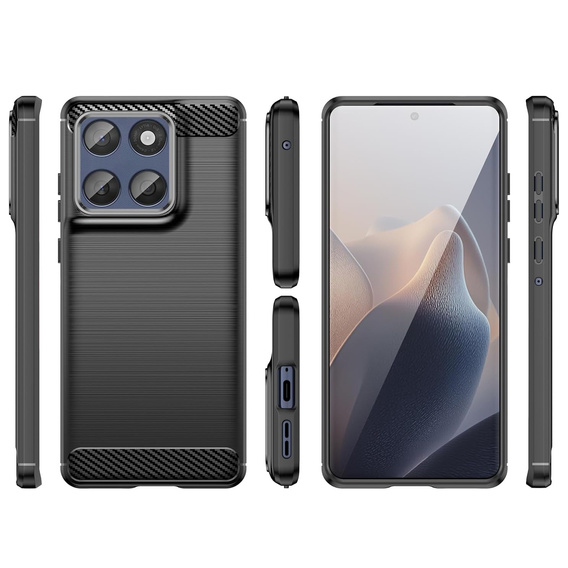Θήκη για Motorola Edge 60 / 60 Fusion, Carbon, μαύρη